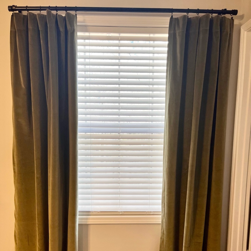 Pottery Barn Velvet Green Curtains